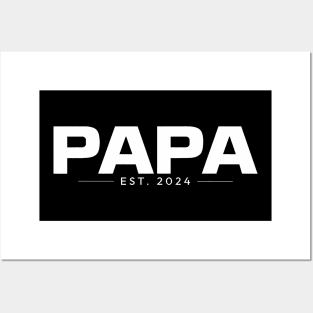 Papa Est 2024 First Time Father Promoted Dad Est 2024 Posters and Art